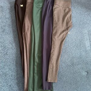 Five Pairs of Women’s Pull-On Pants in Black, Grey, Green, Navy